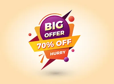 Big offer 70 percent off promotion